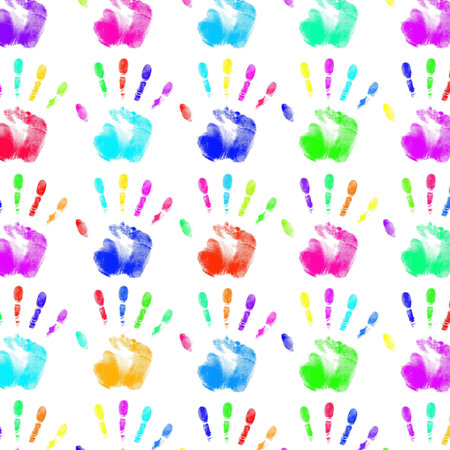 print of a hand on a white backgroundの写真素材