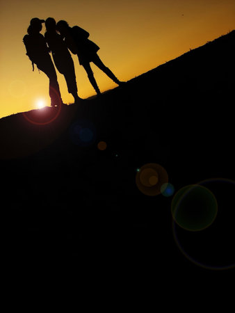 Best friends Silhouettes posing for a picture