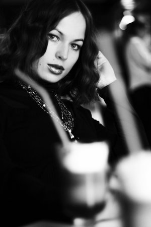 pretty woman and coffee time 