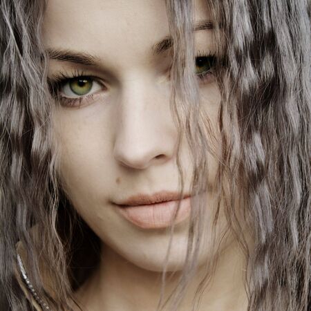 Fashion art photo. Portrait of beautiful woman. Closeupの写真素材