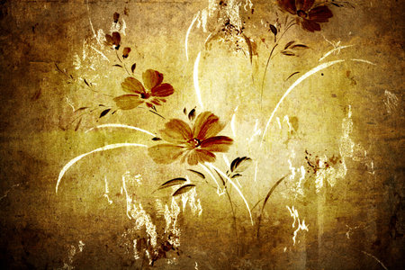 Floral vintage wallpaper and background の写真素材