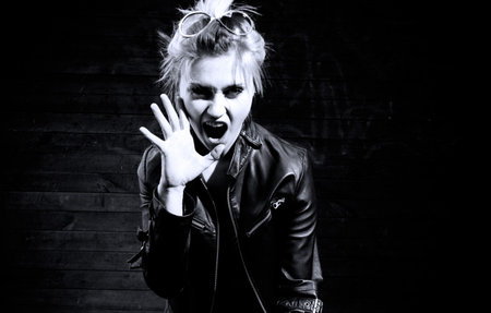 Fashion art photo. The beautiful young girl. Retro styled photoの写真素材