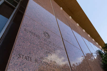 Exterior shot of the Supreme Court building in Ausin, Texasのeditorial素材