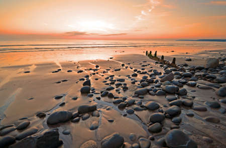 Westward Ho  beach, North Devon, Englandの写真素材