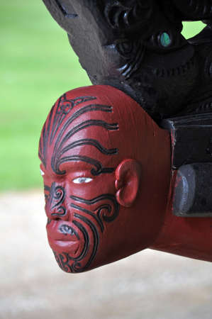 Carved Moari war canoe, Waitangi, New Zealandのeditorial素材