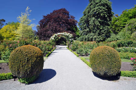 Path in the English style Botanical Gardens, Christchurch, New Zealand の写真素材
