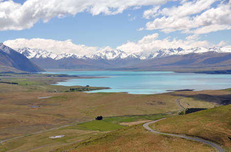 Wilderness walk from Mount John to Lake Tepako , New Zealand の写真素材