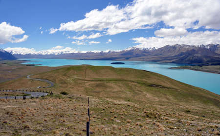 Wilderness walk from Mount John to Lake Tepako , New Zealand の写真素材