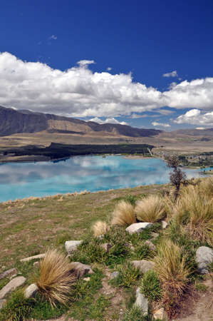 Wilderness walk from Mount John to Lake Tepako , New Zealand の写真素材