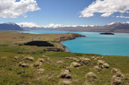 Wilderness walk from Mount John to Lake Tepako , New Zealand の写真素材