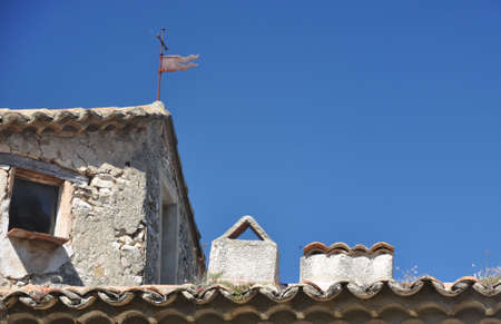 Roof top in the ( Haute-Ville)  medieval city at Vaison La Romain, in the Vancluse, Provence, France.のeditorial素材