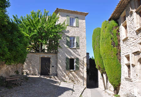 Rue de l''eglise in the old medieval village of Vaison-la-Romaine, in Provence, France. (taken in the Haute Ville)の写真素材