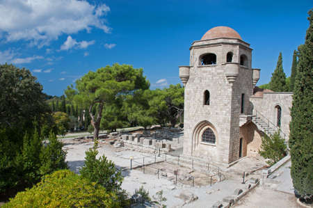 Church of our Lady, at Ialyssos monastery on the Greek island of Rhodes. Built at the top of Mount Filerimosの写真素材