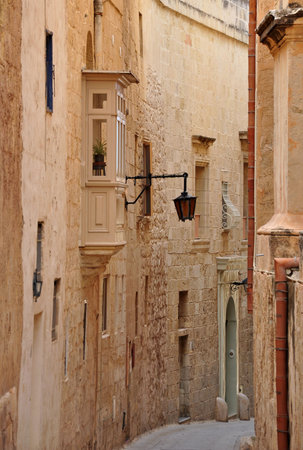Ancient street in Mdina, Maltaの写真素材