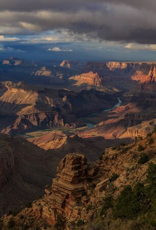 Impressive Landscape of Grand Canyon from North Rim; Arizona; United Statesの写真素材