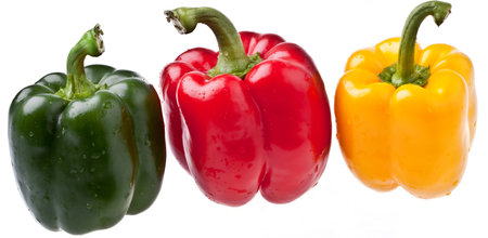 Peppers, completely isolated on whiteの写真素材
