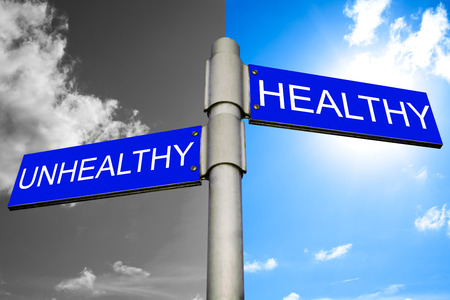 Decision between Healthy and Unhealthyの写真素材