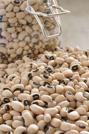 California Blackeye Peas in a glass storage jarの写真素材