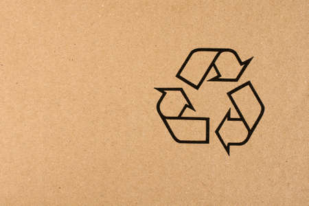 Recycling symbol for cardboardの写真素材