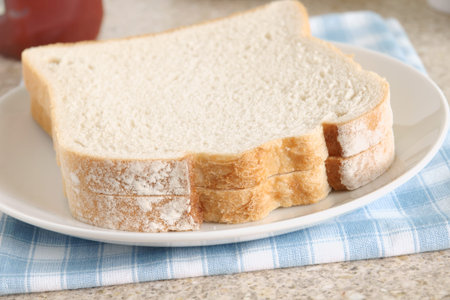 Plain sliced white bread with no butter