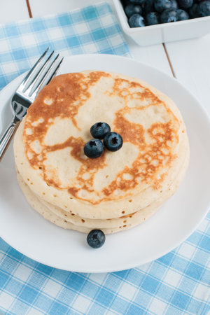 Buttermilk pancakes with blueberries