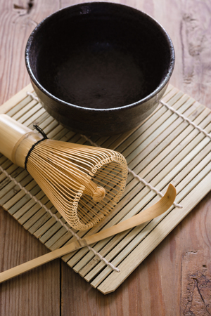 Making Japanese Matcha green tea in a traditional tea ceremonyの写真素材