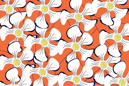 Vector flower pattern. Background with flowers. flower pattern template commercial useのイラスト素材