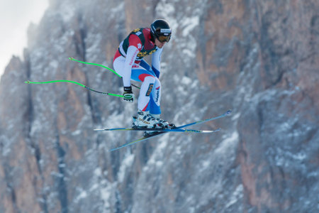 VAL GARDENA, ITALY - DECEMBER 21  VILETTA Sandro  SUI races down the Saslong competing in the Audi FIS Alpine Skiing World Cup MENのeditorial素材