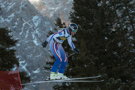 VAL GARDENA, ITALY - DECEMBER 21   GLEBOV Alexander  RUS  races down the Saslong competing in the Audi FIS Alpine Skiing World Cup MENのeditorial素材