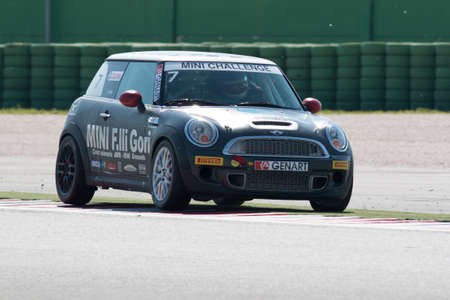 MISANO ADRIATICO, Rimini, ITALY - May 10:  A Mini Cooper S Sv31 
driven By GORI Luca (ITA),  the Mini Challenge on May 10, 2014 in Misano Adriatico, Rimini, Italy.のeditorial素材
