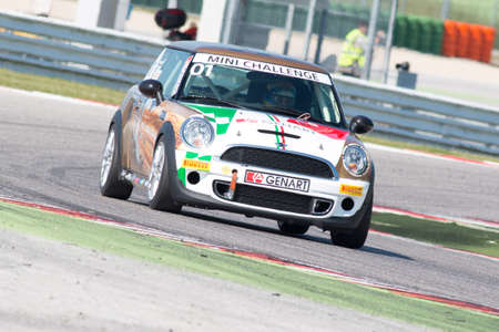 MISANO ADRIATICO, Rimini, ITALY - May 10:  A Mini Cooper S Sv31 
driven By Brena Alessandra (ITA),  the Mini Challenge on May 10, 2014 in Misano Adriatico, Rimini, Italy.のeditorial素材