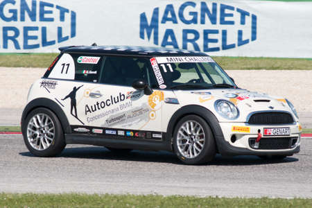 MISANO ADRIATICO, Rimini, ITALY - May 10:  A Mini Cooper S Sv31 
driven By Garelli Stefano (ITA),  the Mini Challenge on May 10, 2014 in Misano Adriatico, Rimini, Italy.のeditorial素材
