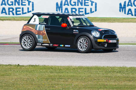 MISANO ADRIATICO, Rimini, ITALY - May 10:  A Mini Cooper S Sv31 
driven By  BOHM Michael (AUT), the Mini Challenge on May 10, 2014 in Misano Adriatico, Rimini, Italy.のeditorial素材