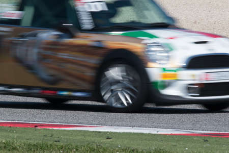 MISANO ADRIATICO, Rimini, ITALY - May 10:  A Mini Cooper S Sv31 
driven By Brena Alessandra (ITA),  the Mini Challenge on May 10, 2014 in Misano Adriatico, Rimini, Italy.のeditorial素材