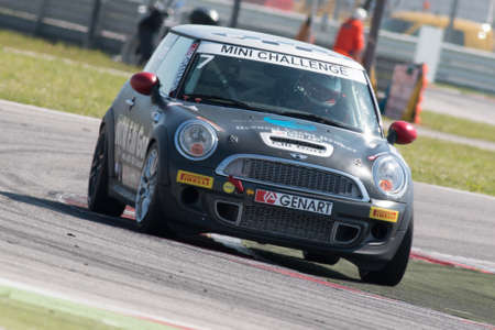 MISANO ADRIATICO, Rimini, ITALY - May 10:  A Mini Cooper S Sv31 
driven By GORI Luca (ITA),  the Mini Challenge on May 10, 2014 in Misano Adriatico, Rimini, Italy.のeditorial素材