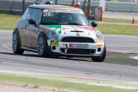 MISANO ADRIATICO, Rimini, ITALY - May 10:  A Mini Cooper S Sv31 
driven By Brena Alessandra (ITA),  the Mini Challenge on May 10, 2014 in Misano Adriatico, Rimini, Italy.のeditorial素材