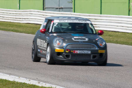 MISANO ADRIATICO, Rimini, ITALY - May 10:  A Mini Cooper S Sv31 
driven By GORI Luca (ITA),  the Mini Challenge on May 10, 2014 in Misano Adriatico, Rimini, Italy.のeditorial素材