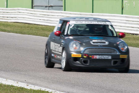 MISANO ADRIATICO, Rimini, ITALY - May 10:  A Mini Cooper S Sv31 
driven By GORI Luca (ITA),  the Mini Challenge on May 10, 2014 in Misano Adriatico, Rimini, Italy.のeditorial素材