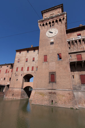 old Estense Castle in Ferrara in Italyのeditorial素材