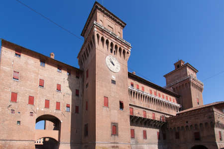 old Estense Castle in Ferrara in Italyのeditorial素材
