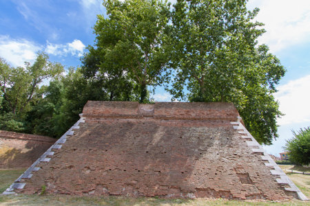 One of the several outposts in the wall surrounding the city of Ferraraの写真素材