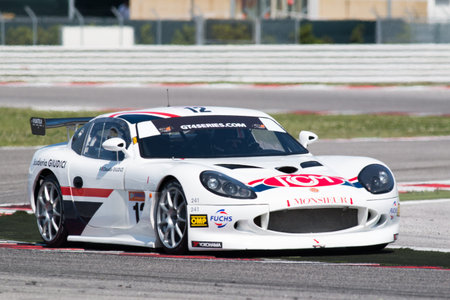 MISANO ADRIATICO, Rimini, ITALY - May 10:  A Ginetta G50 PRO of Nova Race team, driven By GIUDICE Claudio (ITA), the GT4 European Series car racing on May 10, 2014 in Misano Adriatico, Rimini, Italy.のeditorial素材