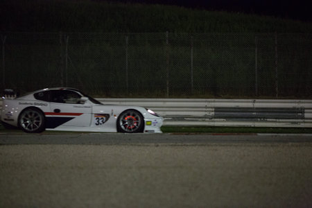 MISANO ADRIATICO, Rimini, ITALY - May 10:  A Ginetta G50 PRO of Nova Race team, driven By PERLINI Andrea (ITA), the GT4 European Series car racing on May 10, 2014 in Misano Adriatico, Rimini, Italy.のeditorial素材
