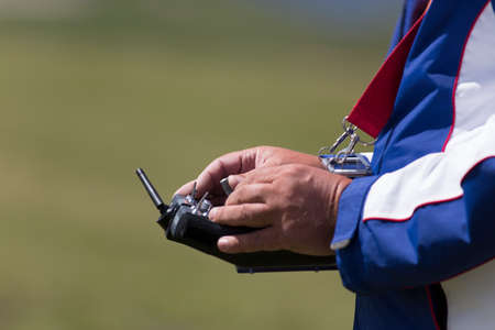 VAL DI FASSA â COL DEL CUC, ITALY - JULY 28: Radio controlled model airplane in a Euromeeting Fly, July 28, 2013 in Val Di Fassa, Pordoi, Col del Cuc, Italyのeditorial素材