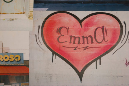 LISBON, PORTUGAL - AUGUST 05: street art on a wall on August 05, 2014 in Lisbon.のeditorial素材