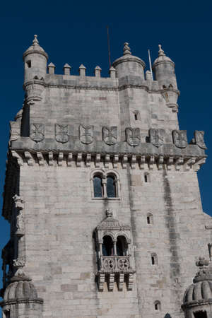 View of the beautiful monument Tower of Belem, located on Lisbon, Portugalのeditorial素材
