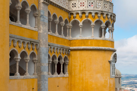 Colorful Pena palace, Sintra, Portugal.のeditorial素材
