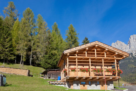 Magnificent panorama of a house on the mountainのeditorial素材
