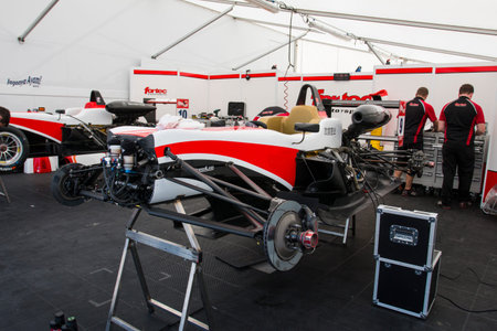 Imola, Italy - October 11, 2014: Dallara F312 Mercedes of Fortec Motorsport Team, driven by Cao...