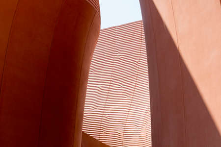 Milan, Italy, 12 August 2015: Detail of the United Arab Erimates pavilion at the exhibition Expo 2015 Italy.のeditorial素材